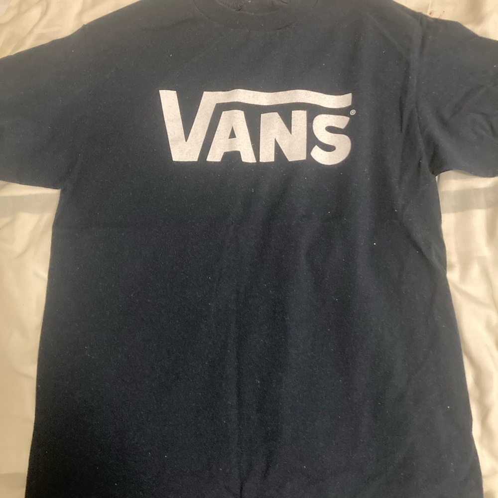 Vans Navy Blue t-Shirt White logo